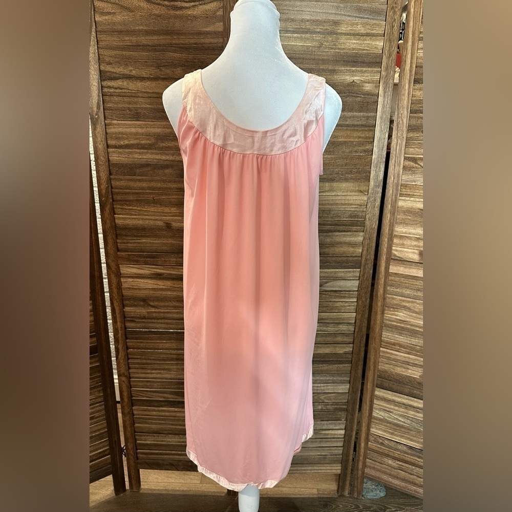 Sears & Roebuck Vintage 60s Nightgown Pink Satin Trim - Picture 4 of 9